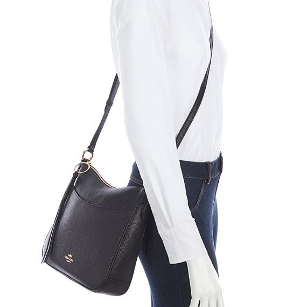 Coach Black Pebbled Leather Crossbody Bag with Gold Hardware - Picture 4 of 15